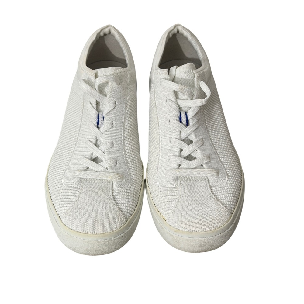 Rothy's The Lace Up Sneakers Womens 10 White Knit Low Top Casual Shoes
